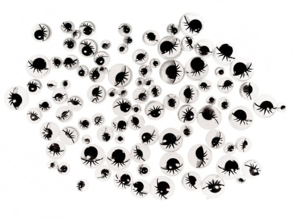 Wobbly Eyes with Eyelashes, 100 pieces