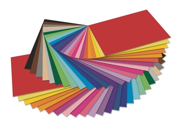 Thin English cardstock 130 gsm, A4, 500 sheets assorted