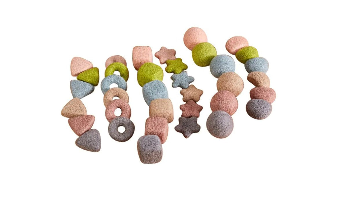 Vilten vormen pastel, 36 stuks