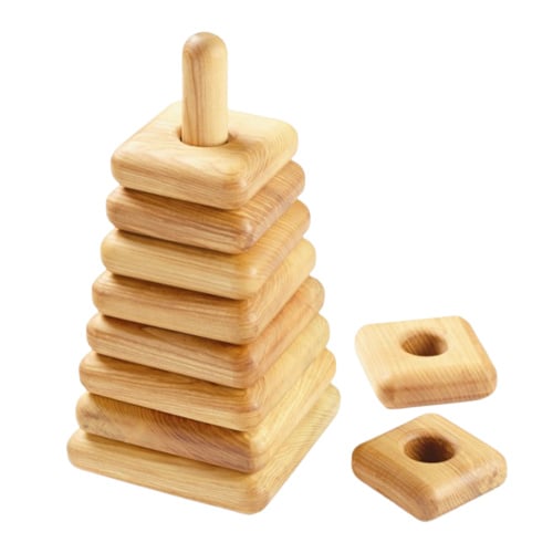 Giant wooden stacking pyramid squares