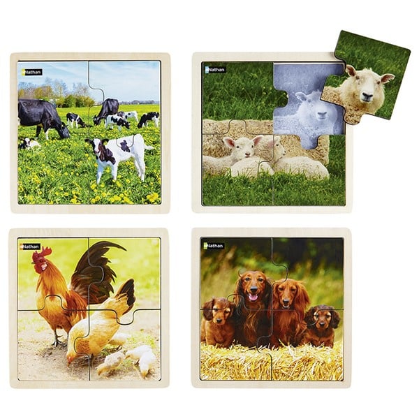Wooden puzzle Animals and their family