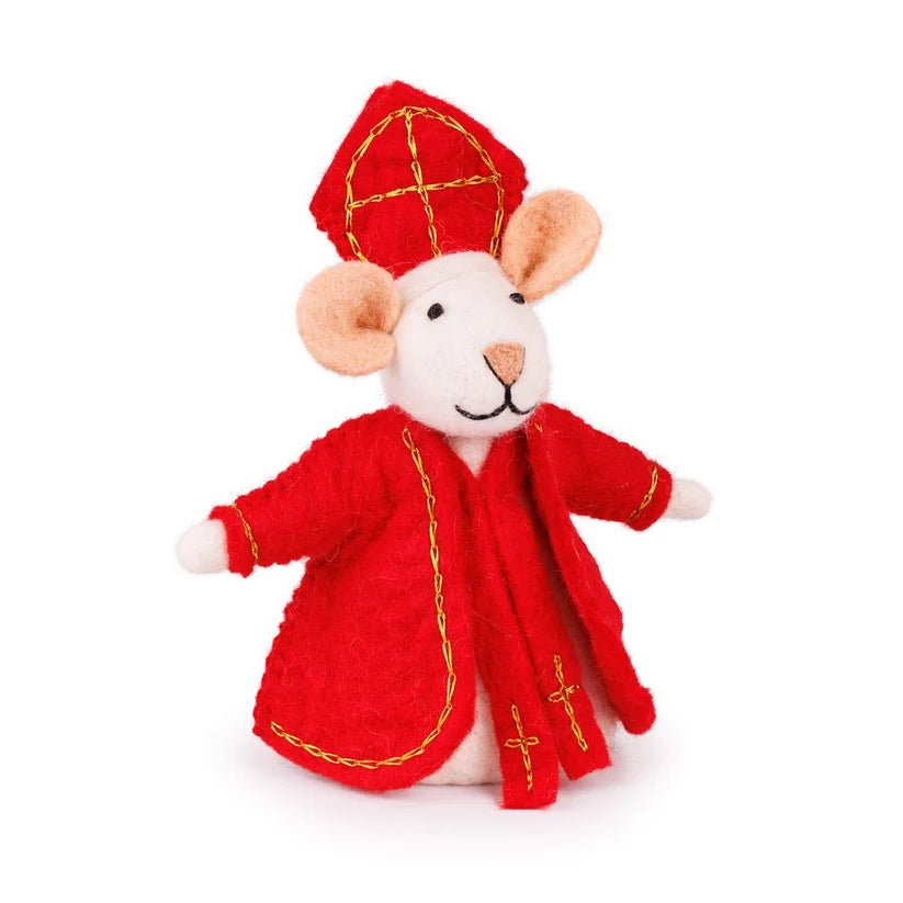 # Vilten Sintermuis met 3 Pietermuizen Fairtrade