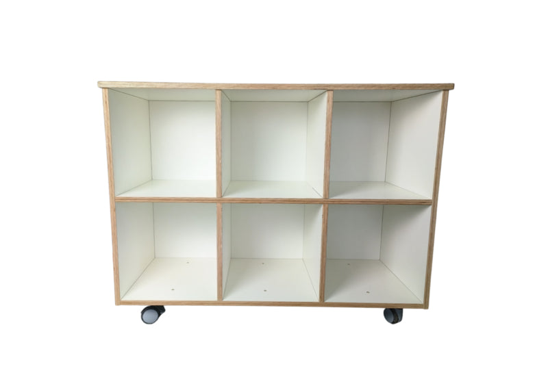 Mobile cubby cabinet 3 columns, 2-tier