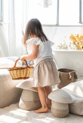 Mushroom basket natural, handmade