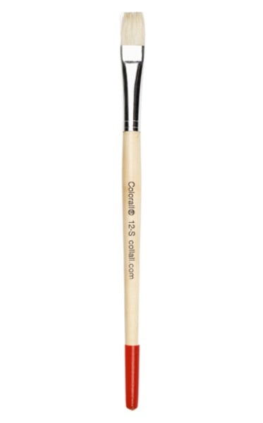 Flat brushes no. 12 handle 20 cm, 12 pieces
