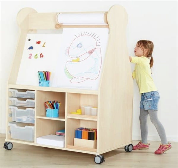 # Mobile easel birch decor