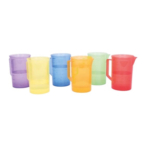 Tickit Translucent Colour Pouring Jugs, Set of 6