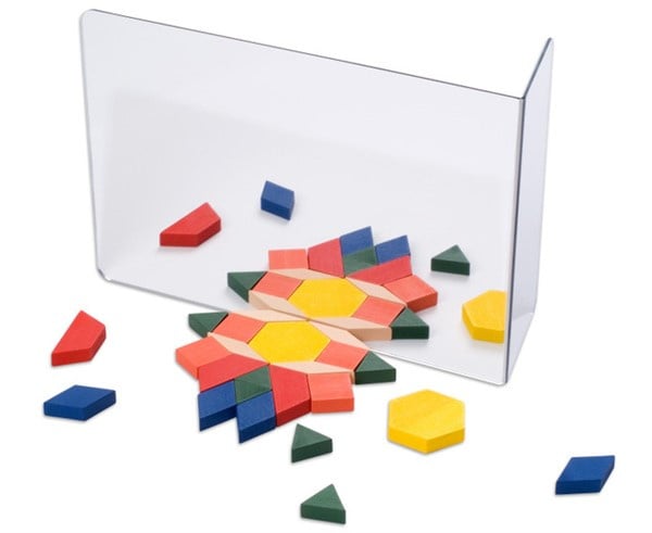 Geometry mirror with base, 5 pieces
