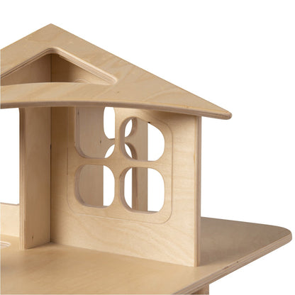 Wooden dollhouse unpainted