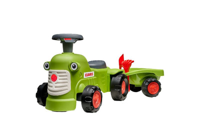 Falk Claas ride-on tractor with trailer and accessories. Vintage model