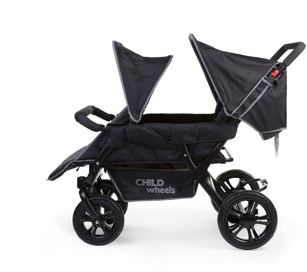 Stroller two by two with rain cover