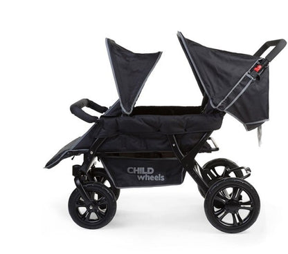 Stroller two by two with rain cover