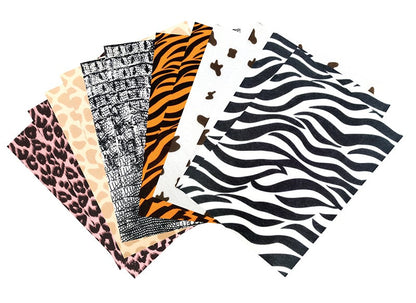Felt sheets animal print, set of 10