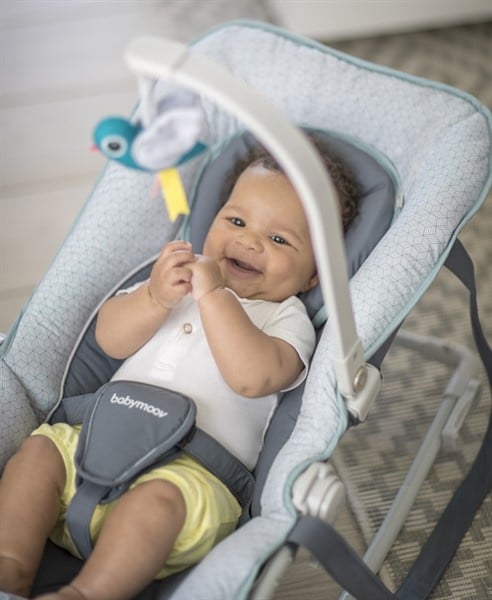 Bouncer Graphic Blue with play arch