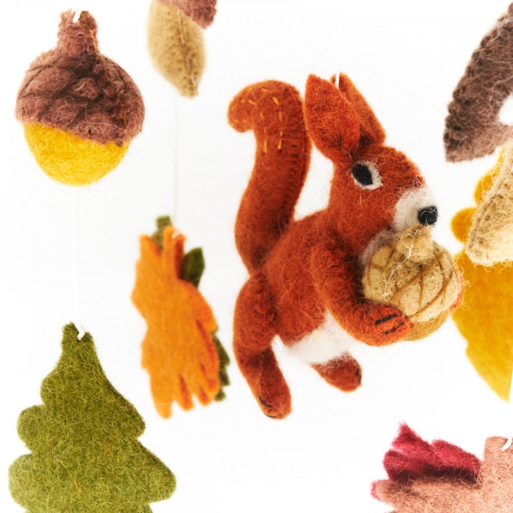 Felt mobile Forest Squirrel Fairtrade