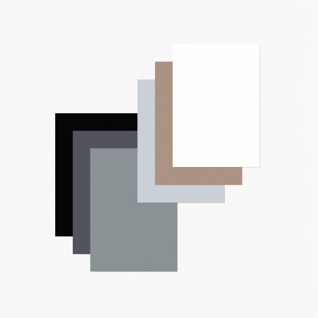 Dik Engels karton Shades of Grey, A4, 300 gr., 50 vel, 6 kleuren