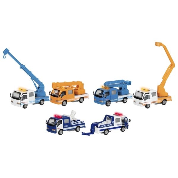 # Set of 12 service vehicles with sounds and lights