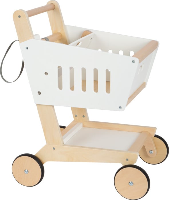 Wooden shopping trolley, white
