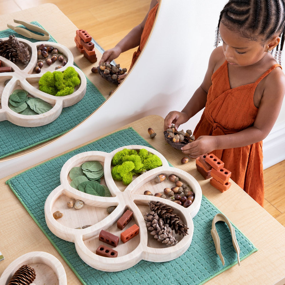 Guidecraft Loose Parts Organic Wood Sorting Trays, Set of 3