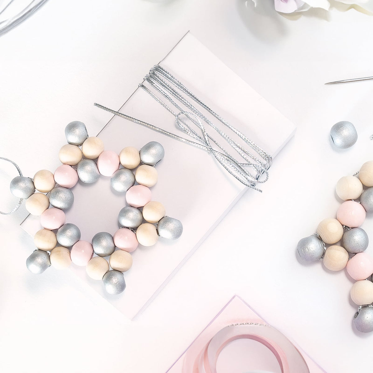 Wooden beads pastel