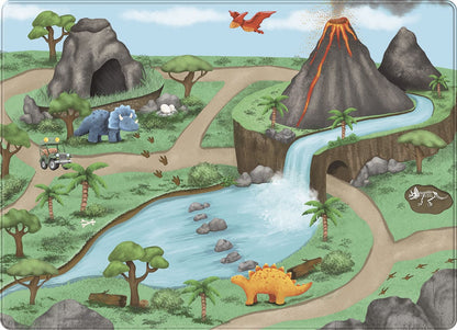 Velvet soft play mat Dinoworld (130 x 180 cm)