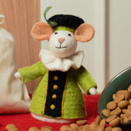 # Vilten Sintermuis met 3 Pietermuizen Fairtrade
