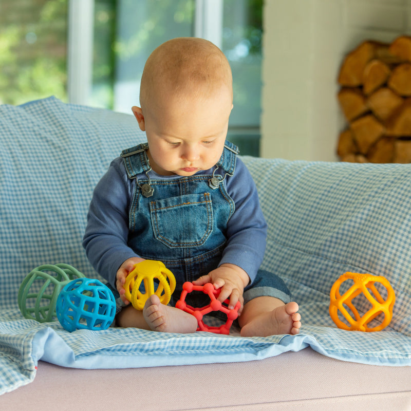 Silisoft flexibele ballen, regenboog, set van 5