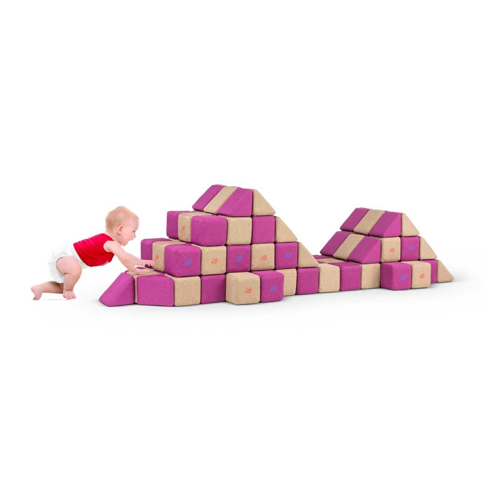 Jolly Heap Educational Set, 100 Magnetic Blocks (2 shapes)