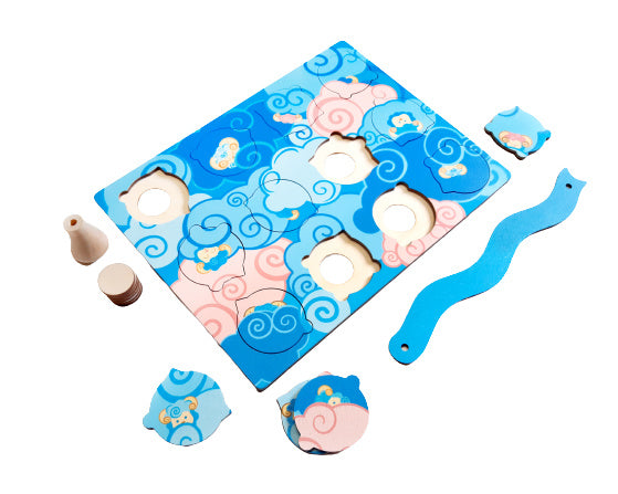 Set van 3 houten puzzels, thema 'kleuren'