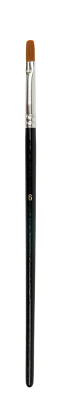 Kwasten plat nr. 6 steel 14 cm, 12 stuks (vegan haren)