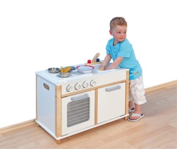 Compact play kitchen unit white 38.5 cm high