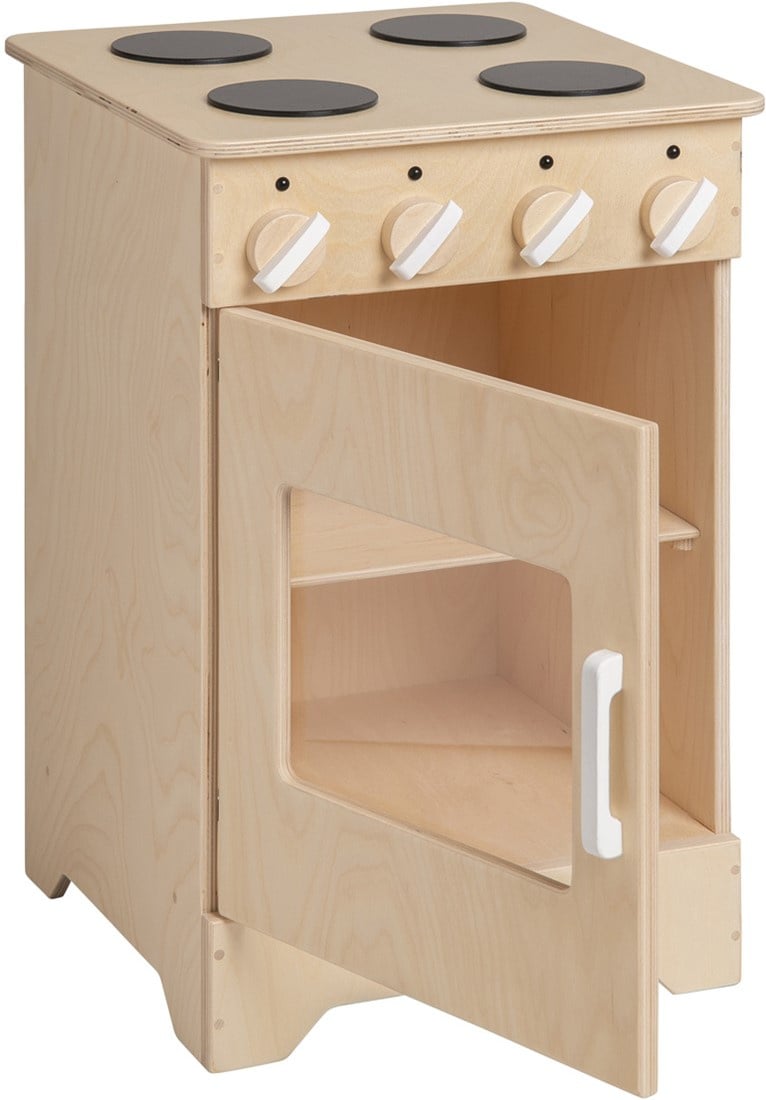 Wooden play kitchen for toddlers natural white