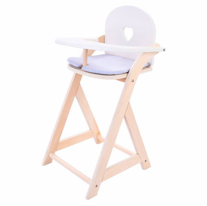 Doll's high chair grey/white