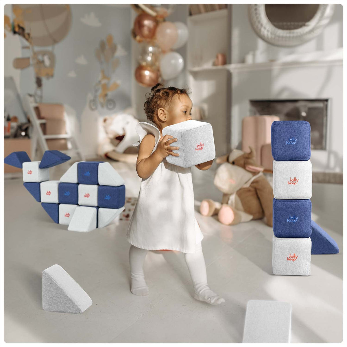 Jolly Heap Mini set, 24 magnetic blocks (2 shapes)