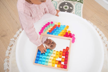 Tickit mirror base with crystal circles