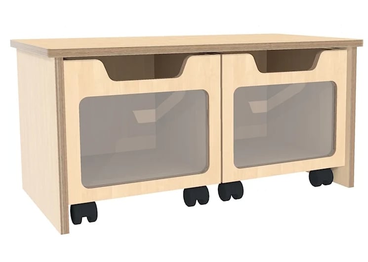 Storage bench 2 rolling bins