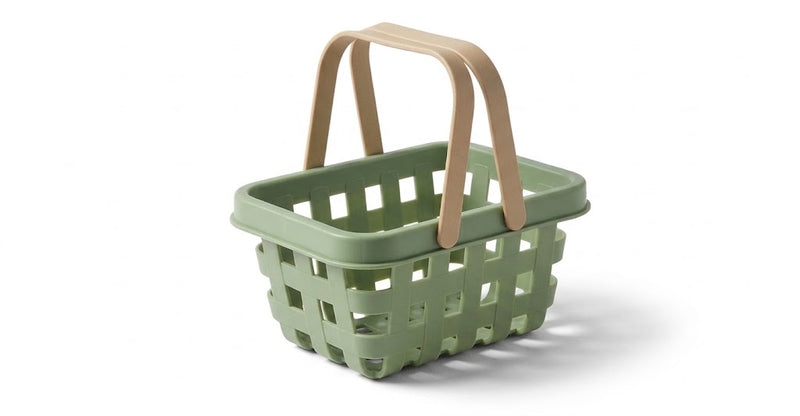 Zachtgroen winkelmandje met hengsel
