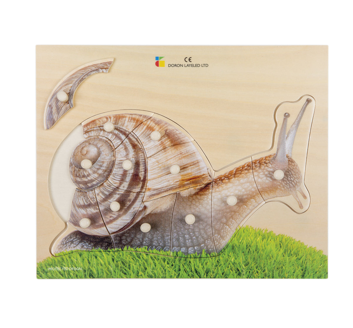 Houten puzzel, realistische slak