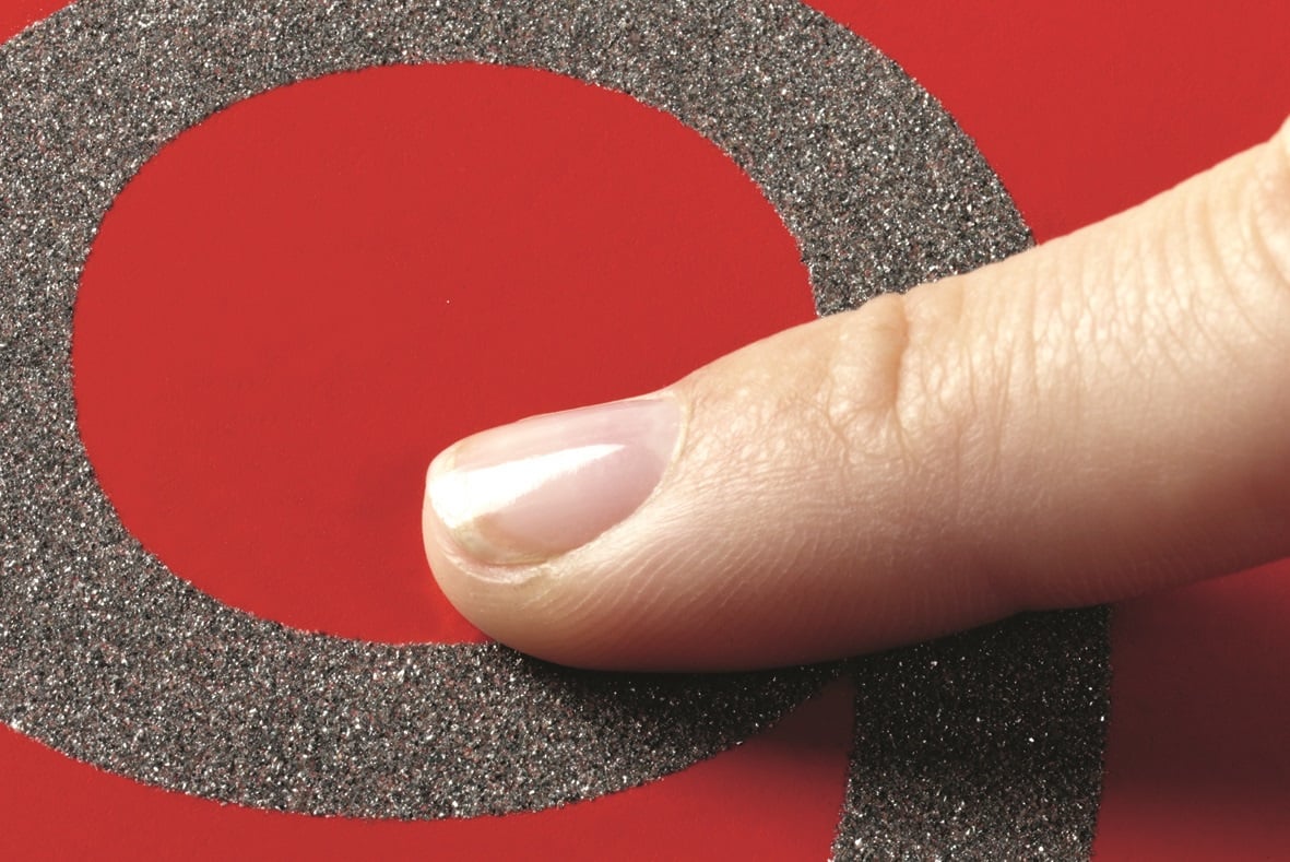 Sandpaper numbers on wood