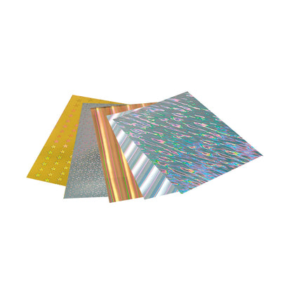 Holografisch karton 25 x 35 cm, 5 vel ass.