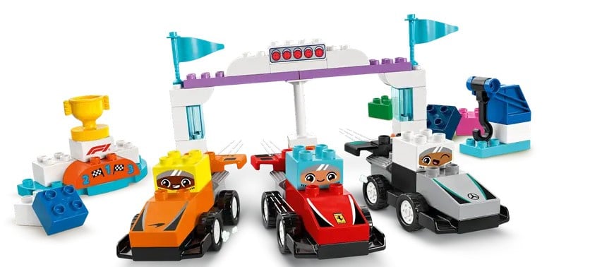 # Lego Duplo Formula 1 team race cars and drivers, 70-piece