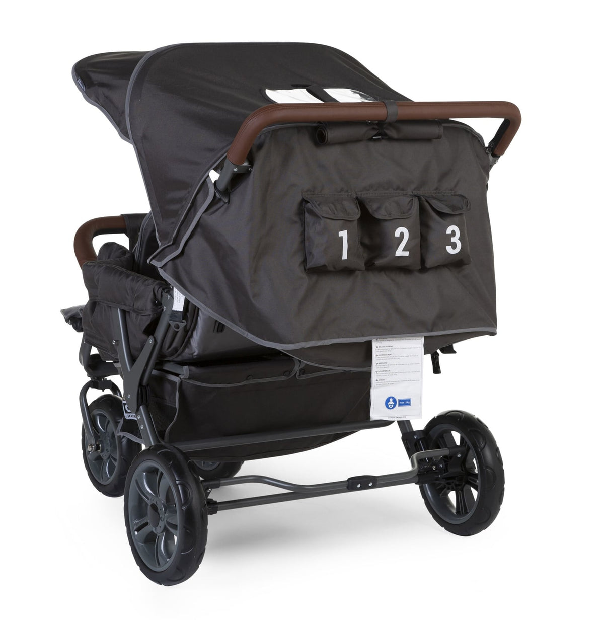 Triplet wandelwagen antraciet met regenhoes