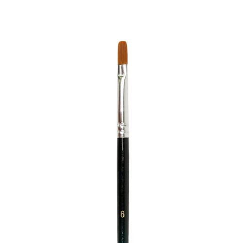 Kwasten plat nr. 6 steel 14 cm, 12 stuks (vegan haren)