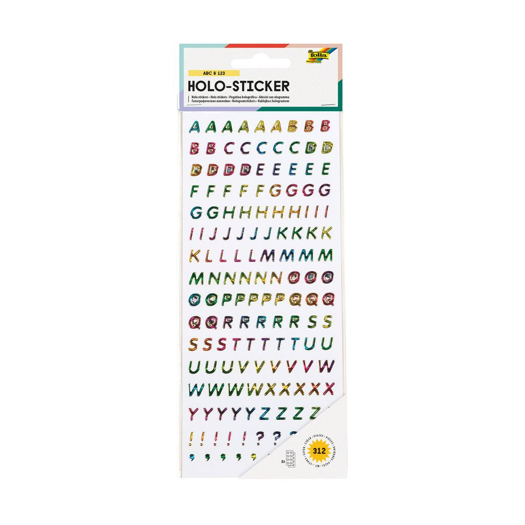 Holografische stickers letters en getallen