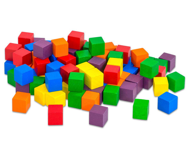 Colored wooden cubes