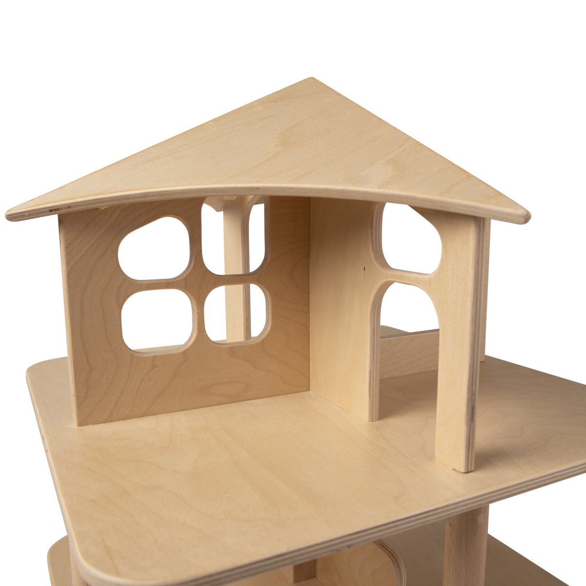 Wooden dollhouse unpainted