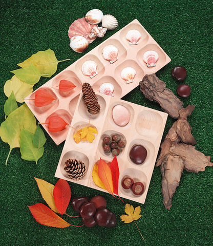 Natuurlijke sorteerbak, 9 vakken (3 x 3)