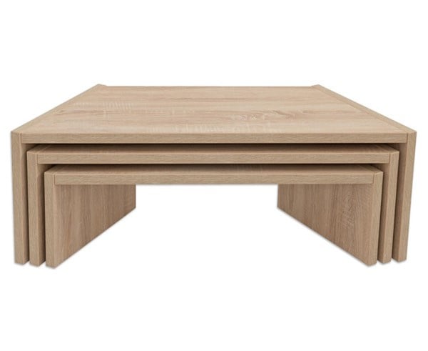# EduCasa trapeze banken eiken decor, set van 3 stuks