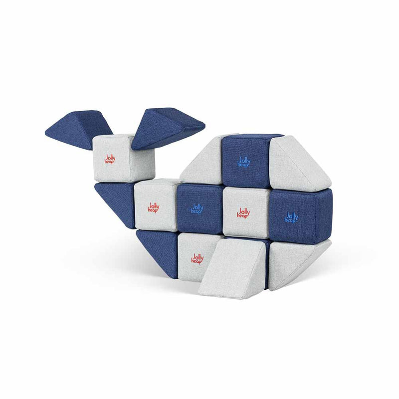 Jolly Heap set Mini, 24 stuks magnetische blokken (2 vormen)
