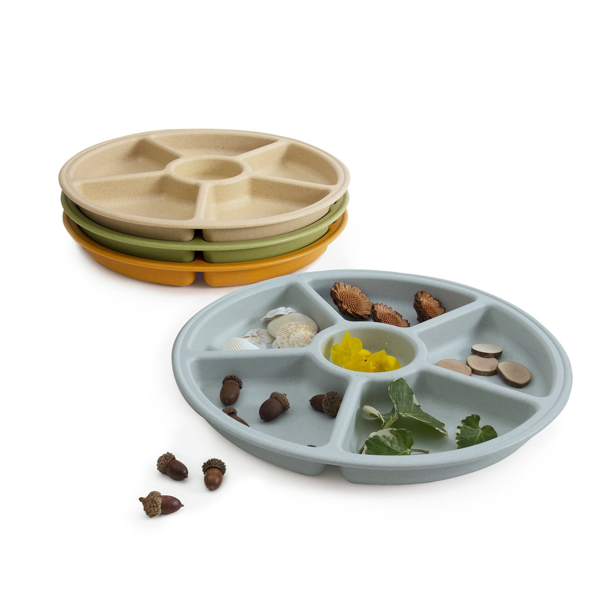 Guidecraft Loose parts sorting trays, set of 4 - earth tones